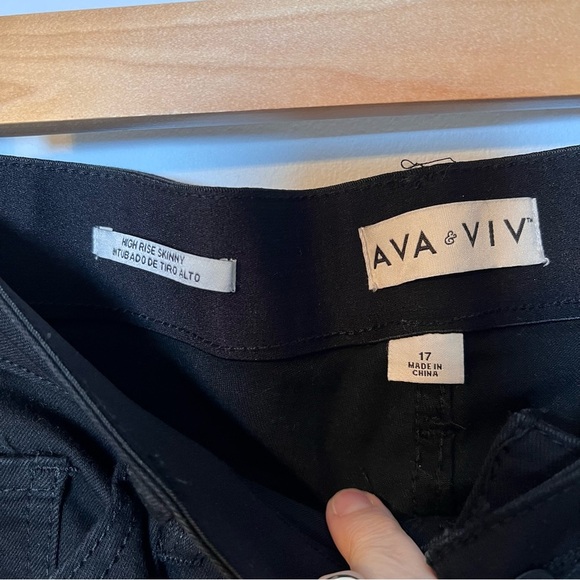Ava & Viv High Rise Skinny Black Jeans Women’s 17 Stretchy Denim Fabric NEW! - Picture 5 of 7